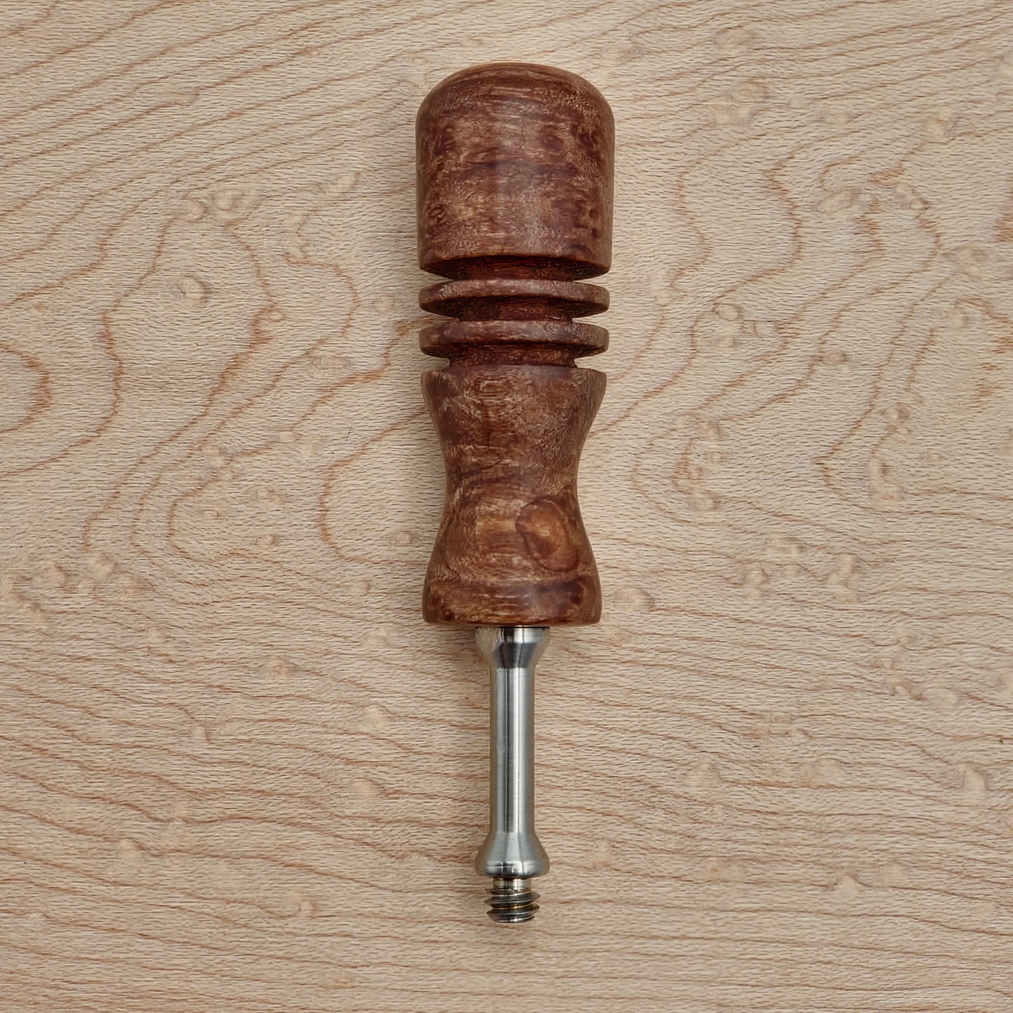 Stabilized Maple Burl with Heatsink Cut-Outs - Wireless Handle