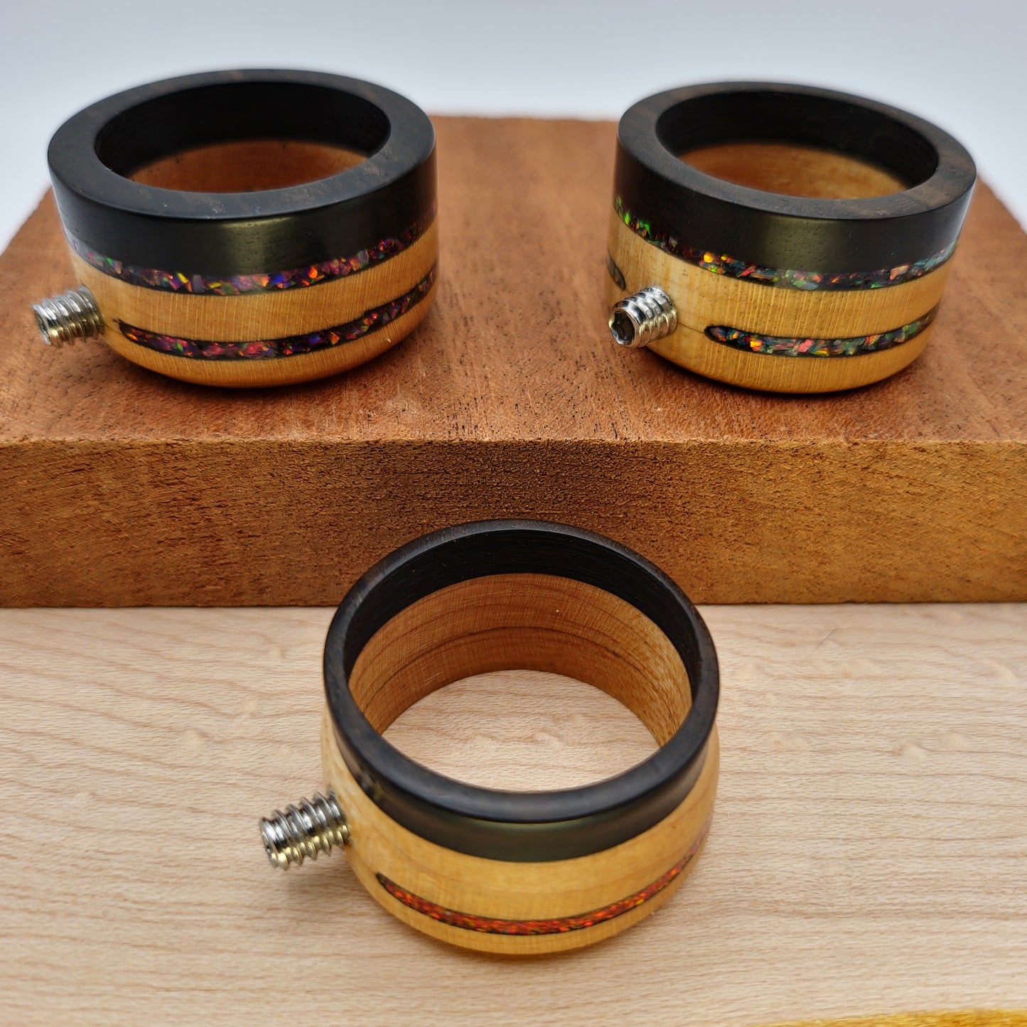 Bird's Eye Maple and Ebony with Opals - Multiple Options - Shovelhead Sleeve