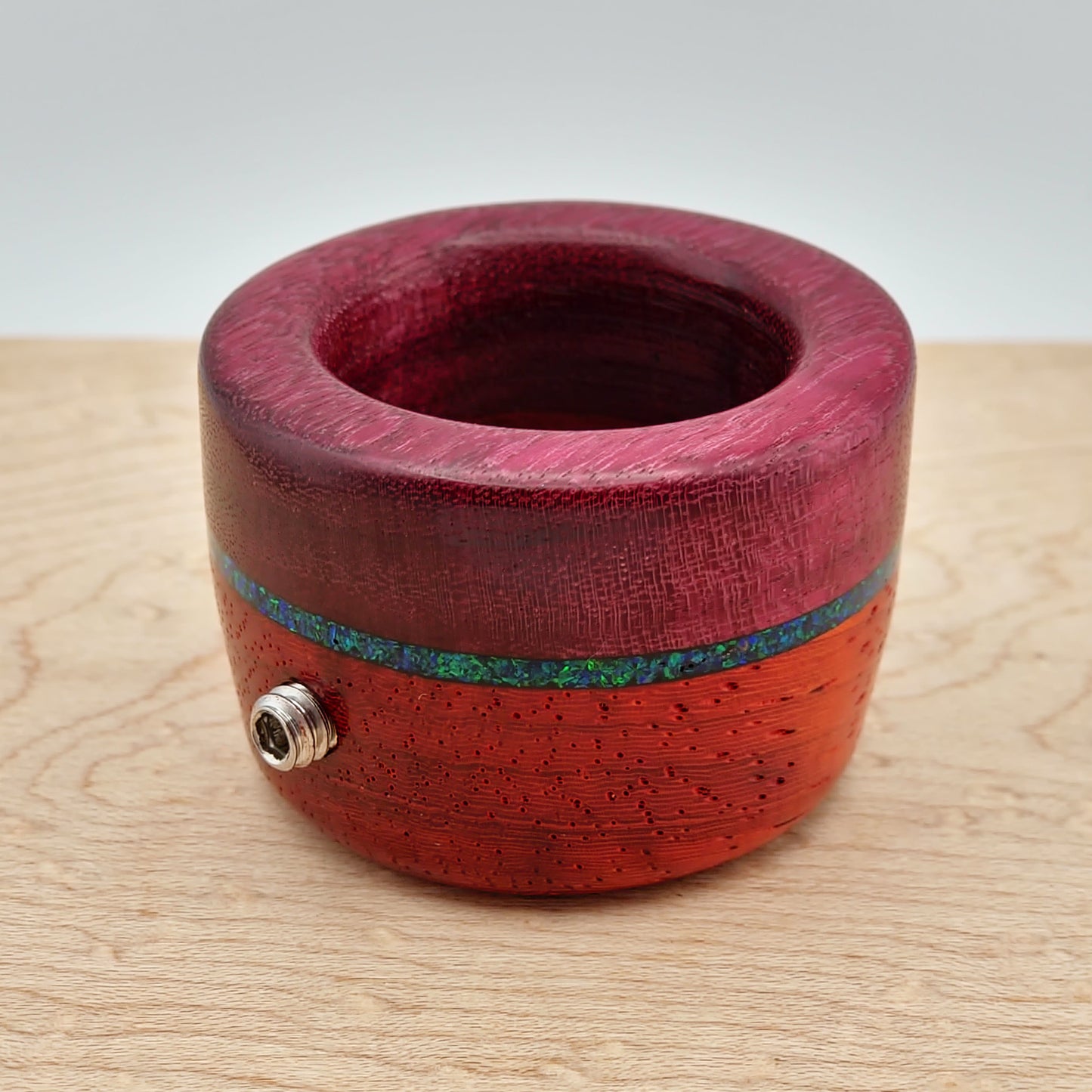 Padauk and Purpleheart with Opals - Shovelhead Sleeve