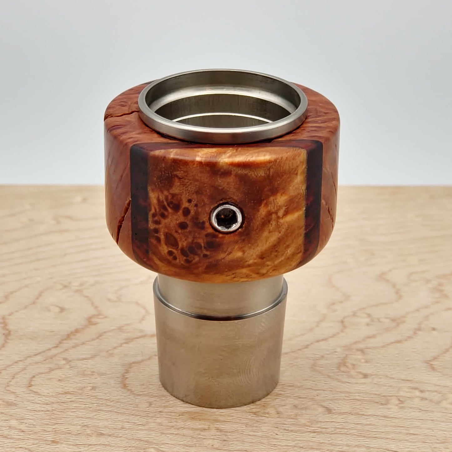 Red Mallee Burl and Stabilized Maple Burl with Cocobolo - TKO Infinity Sleeve