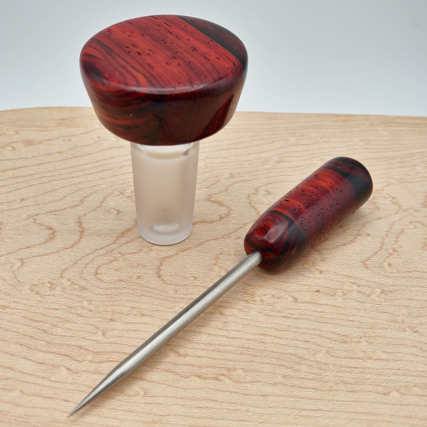 Padauk and Cocobolo with Titanium - Poker / Stir Tool / Dabber