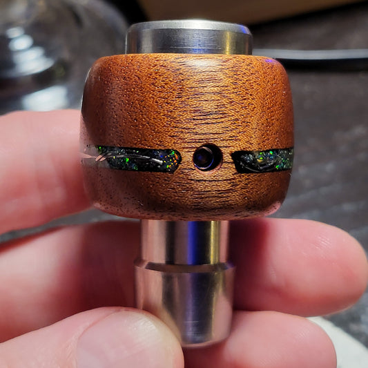 Mahogany with Titanium and Opal Inlay - Shovelhead Sleeve