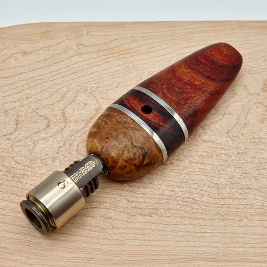 Flat Stem in Mahogany, Cocobolo, Maple Burl, and Titanium - Dynavap Hyperdyn Stem