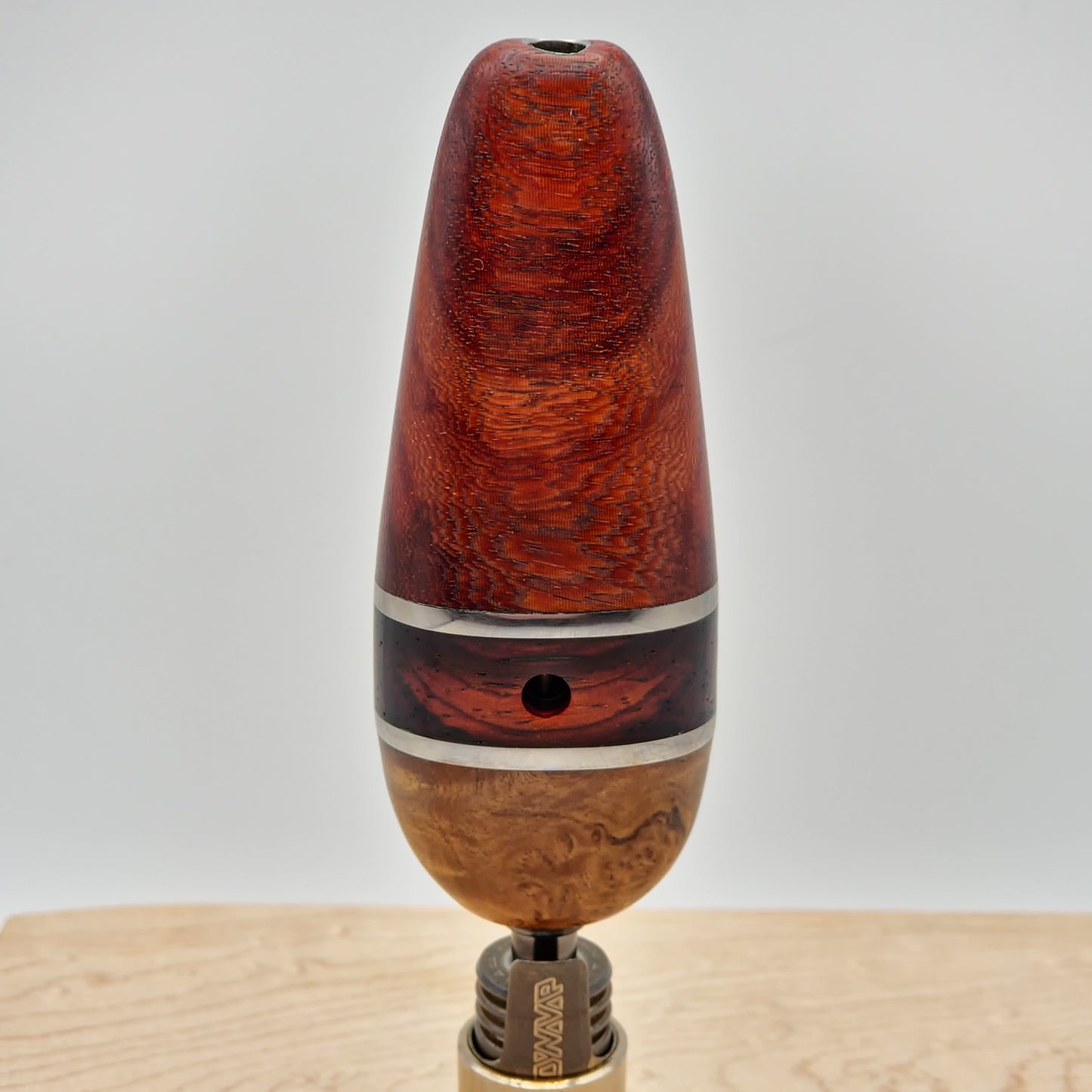 Flat Stem in Mahogany, Cocobolo, Maple Burl, and Titanium - Dynavap Hyperdyn Stem