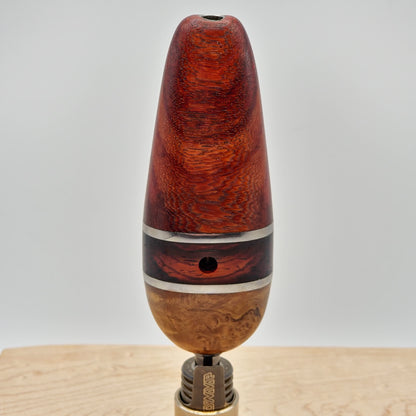 Flat Stem in Mahogany, Cocobolo, Maple Burl, and Titanium - Dynavap Hyperdyn Stem