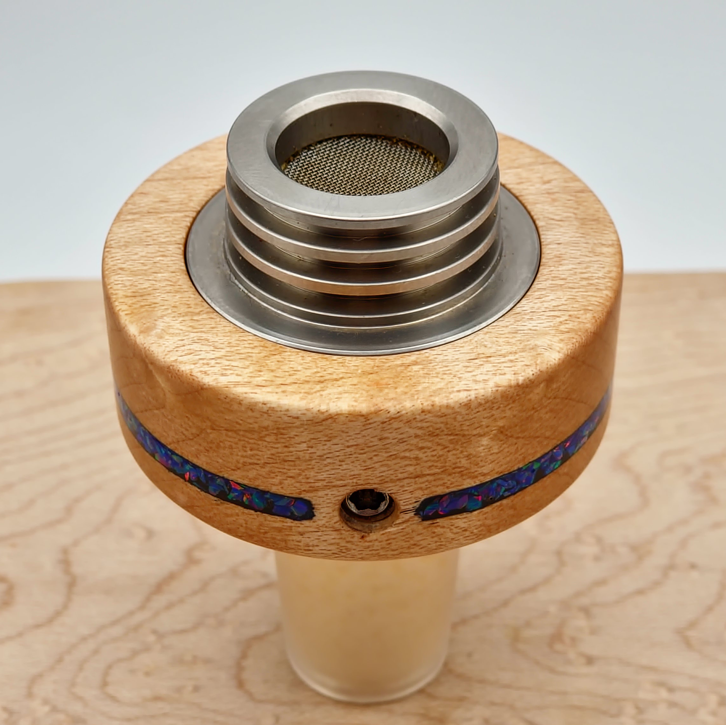 Bird's Eye Maple with Star Burst Opal Inlay - Vapvana Bowl Sleeve