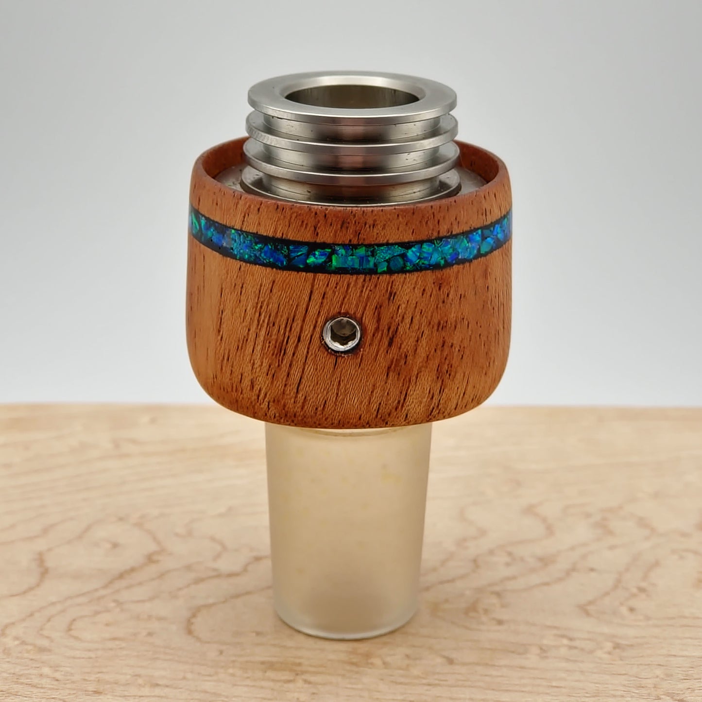 Mahogany with Pacific Sapphire Opal Inlay - Vapvana Bowl Sleeve