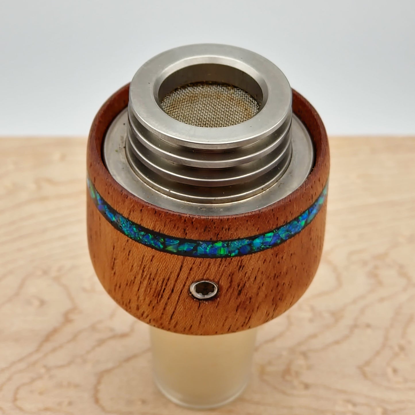 Mahogany with Pacific Sapphire Opal Inlay - Vapvana Bowl Sleeve